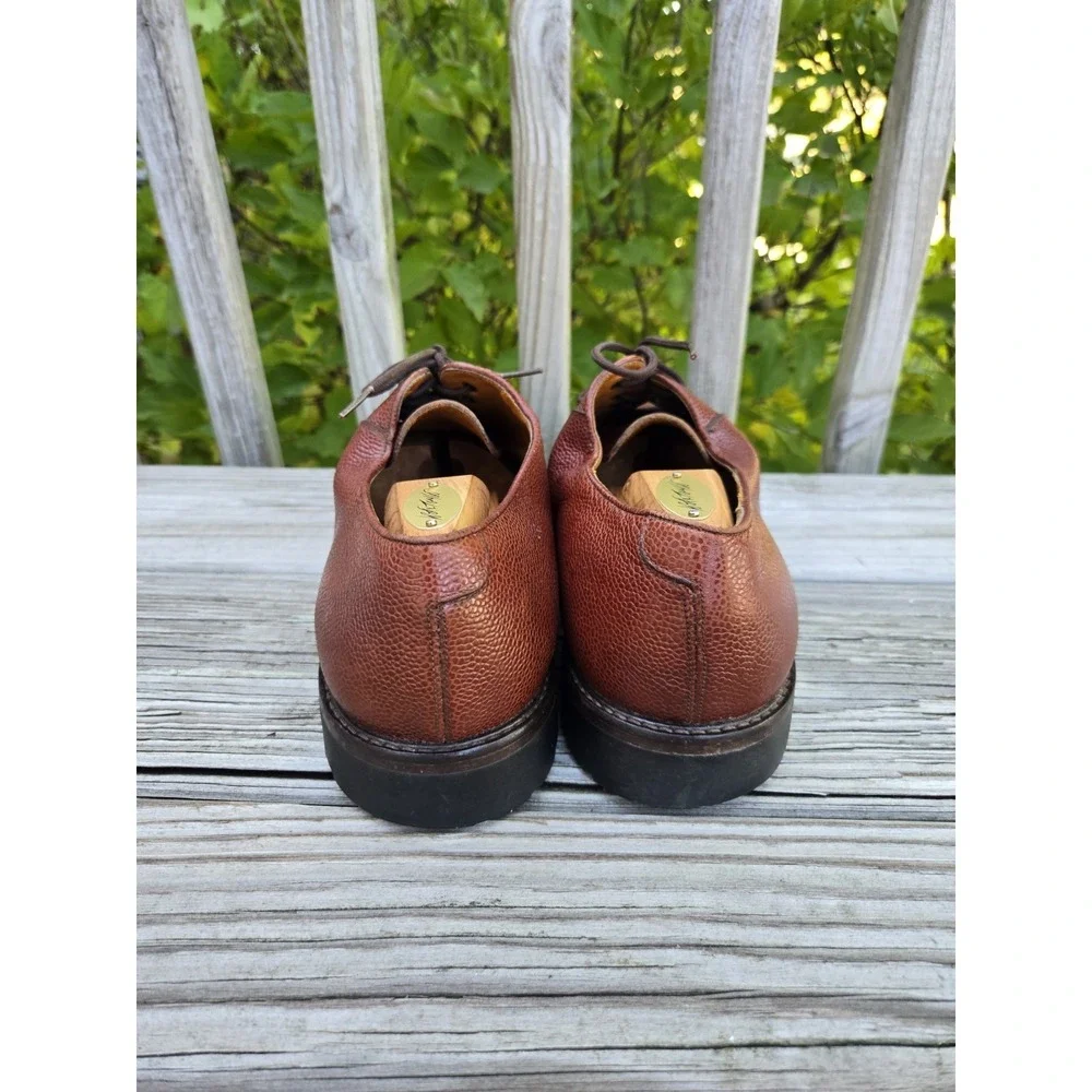 SALVATORE FERRAGAMO Dress Shoes Blucher Derby Brown Leather Men's 10.5 EE